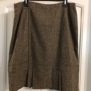 Harold’s Wool Blend Tan/Black Accented Skirt